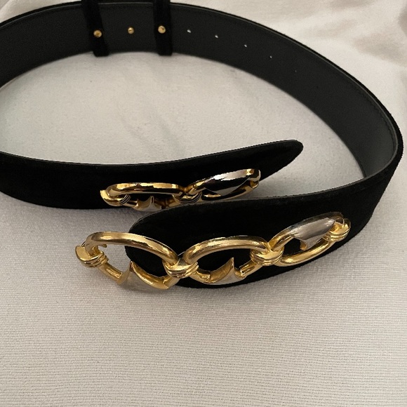 Retro, Black Suede, Women’s Belt. 34” - Picture 3 of 6